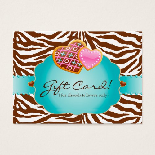 Bakery Gift Card Certificate Chocolate Blue