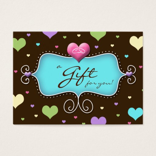 Customizable Bakery Gift Card Chocolate Hearts Blue Business Cards