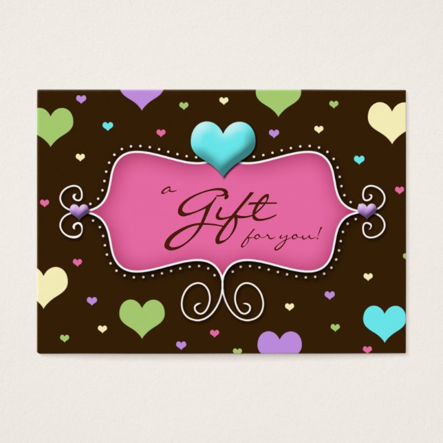 Bakery Gift Card Chocolate Hearts Pink (Front)