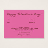 Bakery Gift Card Chocolate Hearts Pink (Back)