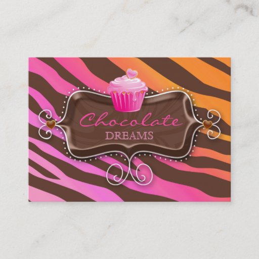 Customizable Bakery Gift Certificate Chocolate Cupcake Pink Org Business Card Templates