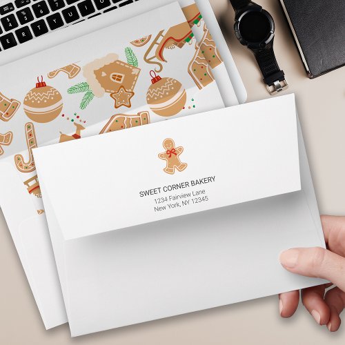 Bakery Gingerbread Business Holiday Envelope