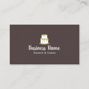 Bakery Gold Cake Logo Sweet Boutique Chef Elegant Business Card