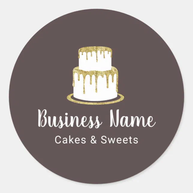 bakery and cake round badge logo design in pastel pink... Bakery Gold Cake Logo Sweet Boutique Chef Elegant Classic Round Sticker ...