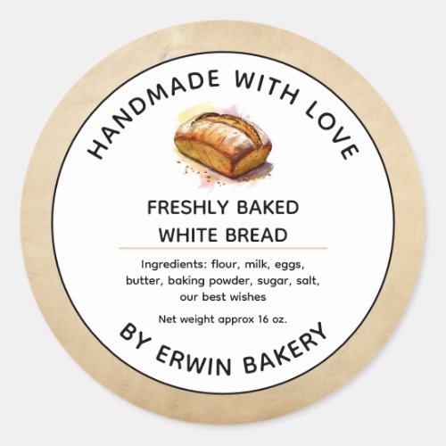 Bakery Goods Baked Loaf of Bread Label