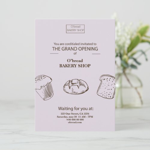 bakery grand opening invitation 