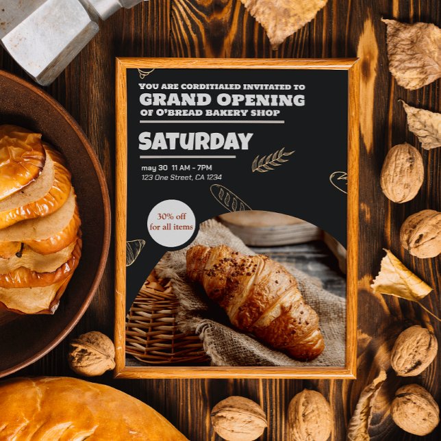 bakery grand opening invitation ⭐⭐⭐⭐⭐(8.13k) (Creator Uploaded)