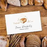 Bakery Handmade Bread Loaf Watercolor Rustic Business Card<br><div class="desc">This rustic bakery business card features a hand-painted watercolor loaf of bread, warm and golden with soft artisanal detail. 🍞 The design is paired with “Handmade with Love” lettering and Japanese script, adding a cultural touch inspired by Japanese design aesthetics. 🌸 Perfect for bakers, pastry chefs, and artisan bread makers,...</div>