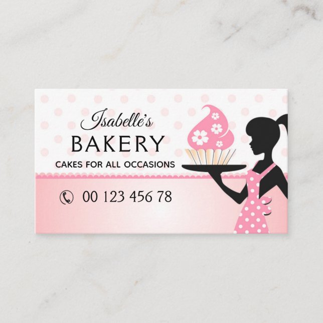 bakery, handmade cakes, pastry, handmade business card (Front)