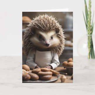 Bakery Hedge Hog Happy Birthday Card