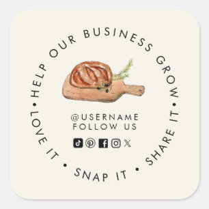 Bakery Help our Business Grow Social media Square Sticker
