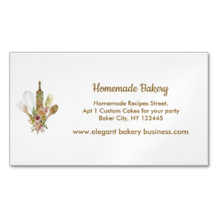 Bakery Home Cooking chef lady Business Card Magnet