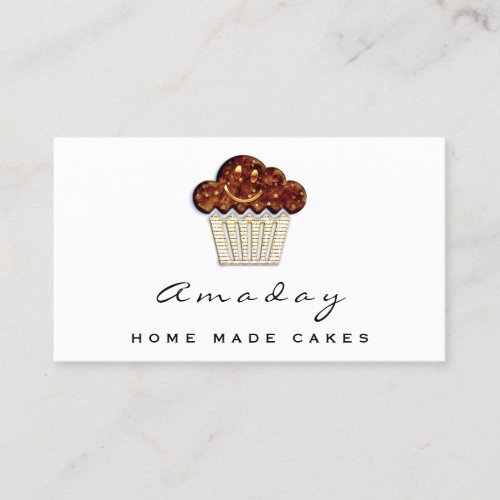  Bakery Home Made Cake Logo Muffin Smile Chocolate Business Card