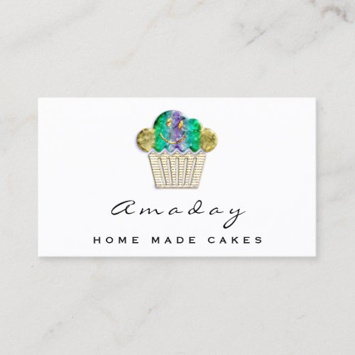  Bakery Home Made Cakes Logo Muffin Smile Gold Lux Business Card