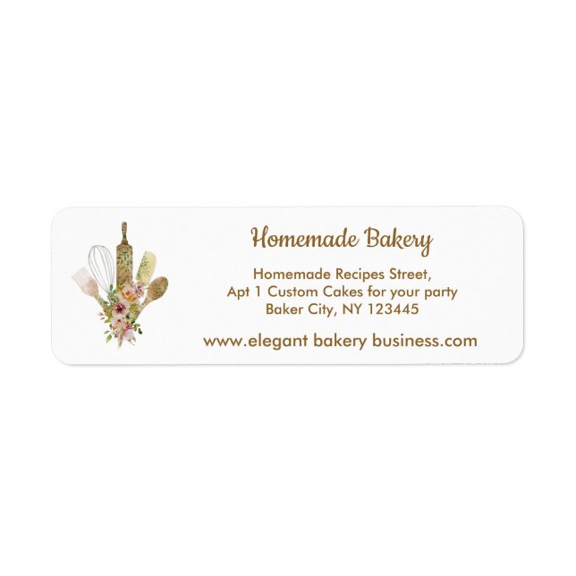 Bakery Home Made Cooking chef Label (Front)