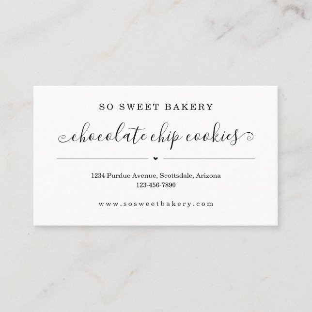 Bakery Homemade Baked Goods Product Business Card (Front)
