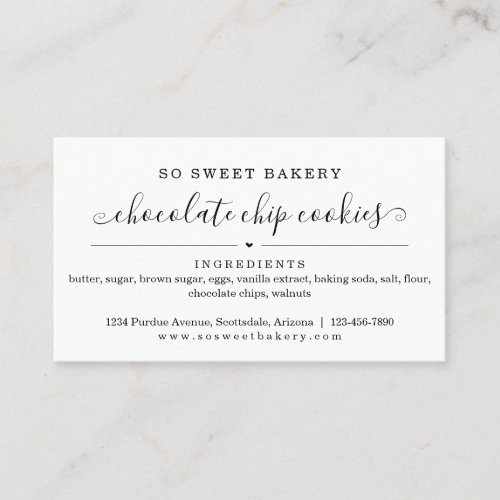 Bakery Homemade Baked Goods Product Business Card