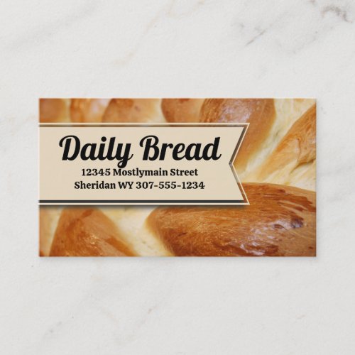 Bakery homemade braided bread baking business card