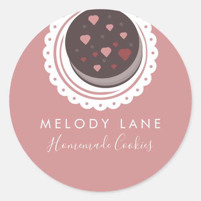 Bakery Homemade Cookies Biscuits Dolly Drawn Classic Round Sticker (Front)