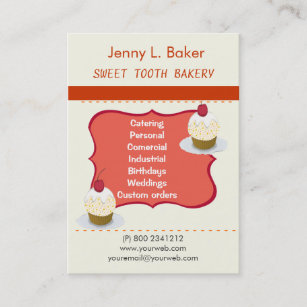 Bakery Homemade Cupcakes & Confections Business Card