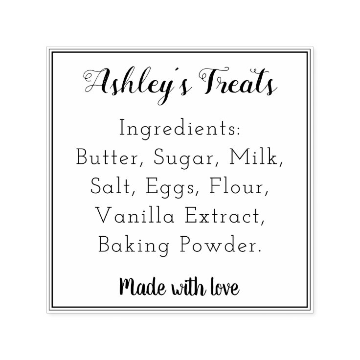 Bakery Ingredients Homemade Baked Goods Selfinking Stamp Zazzle