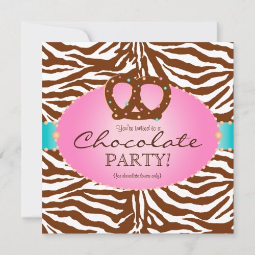 Bakery Invitation Chocolate Pretzel blue