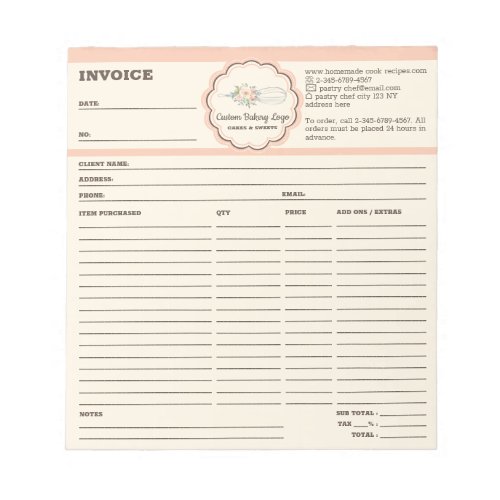 Bakery Invoice Notepad