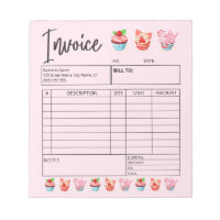 Bakery Invoice Sales Form Receipt Pastry Cupcake