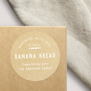 Bakery Logo Holiday Baking Gift Kraft Classic Round Sticker