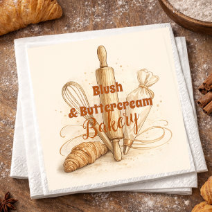 Bakery Logo Pastry Shop Branding Napkins