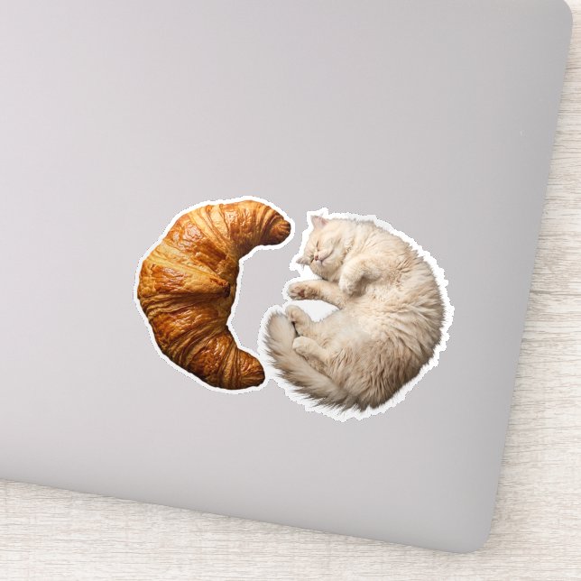 Bakery Lover Cat – Croissant Kitty Sticker (Detail)
