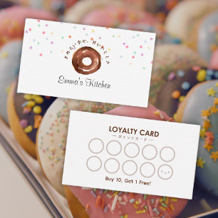 Bakery Loyalty Card Watercolor Floral Cupcake Cute