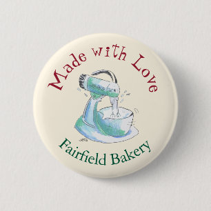 Bakery Made With Love Retro Baking Cooking Button