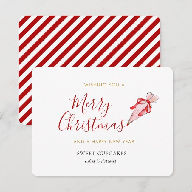 Bakery Merry Christmas Business  Holiday Card (Front/Back)