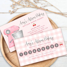 Bakery Mixer Blush Pink Gingham Plaid Pastry Chef