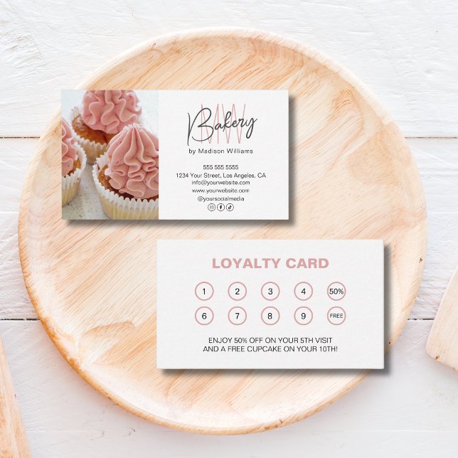 Bakery Monogram Logo Business Reward Loyalty Card (Bakery Monogram Logo Business Reward Loyalty Card)