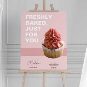 Bakery Monogram Logo Cupcake Photo Pink Foam Board