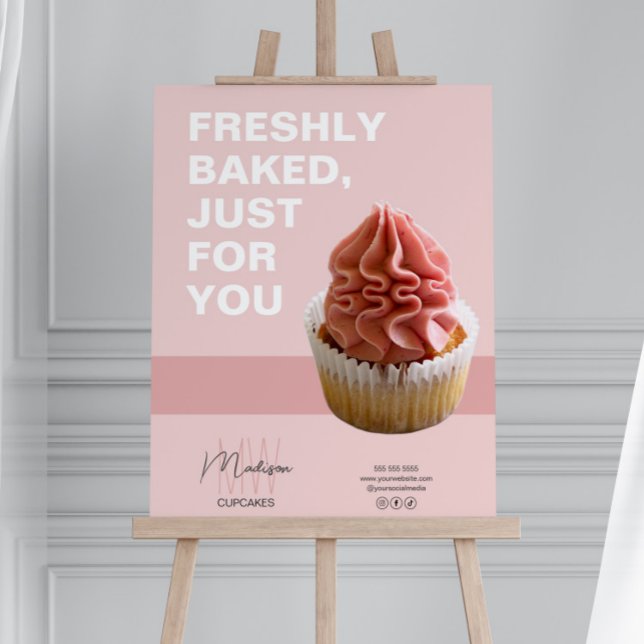 Bakery Monogram Logo Cupcake Photo Pink Foam Board (Bakery Monogram Logo Cupcake Photo Pink Foam Board)