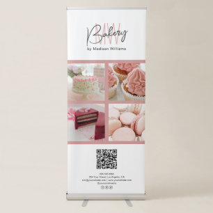 Bakery Monogram Logo Photo QR Business Retractable Banner