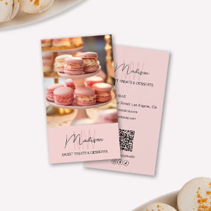 Bakery Monogram Logo Pink Business Card