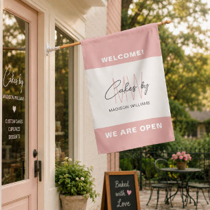 Bakery Monogram Logo Welcome Sign Flag