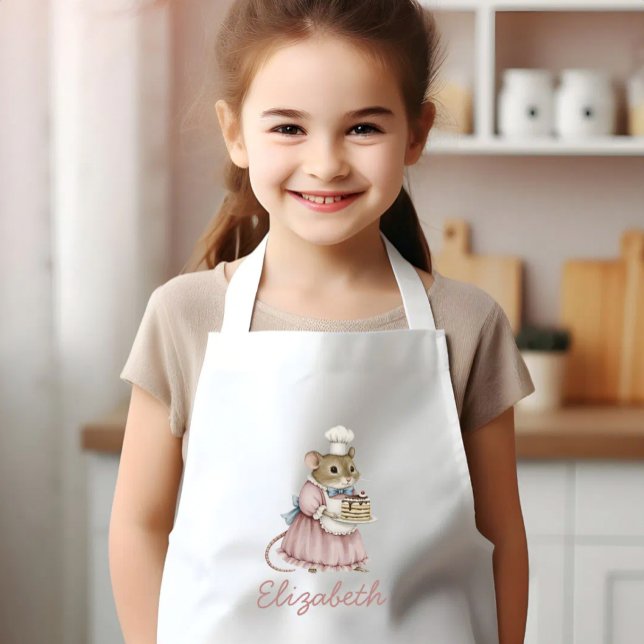 Bakery Mouse Cute Personalized Kids' Apron (Creator Uploaded)