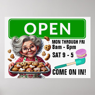 Bakery OPEN and CLOSED See Back Sign Holder