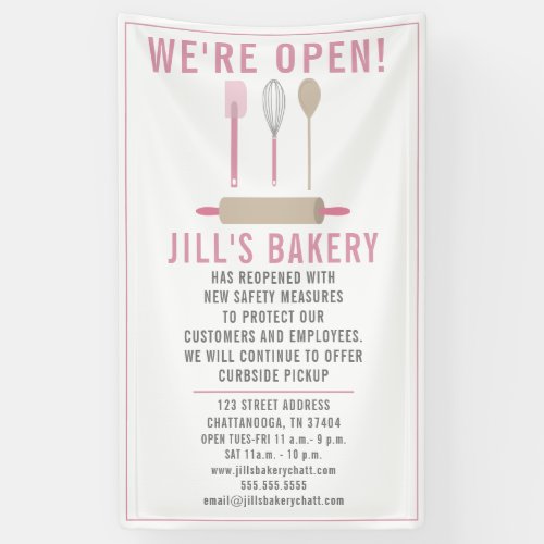 Bakery Open Pink Kitchen Food Business Restaurant Banner