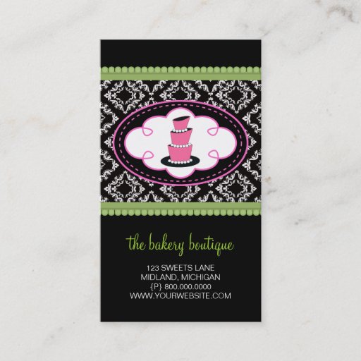 Customizable Bakery or Cake Shop Business Cards