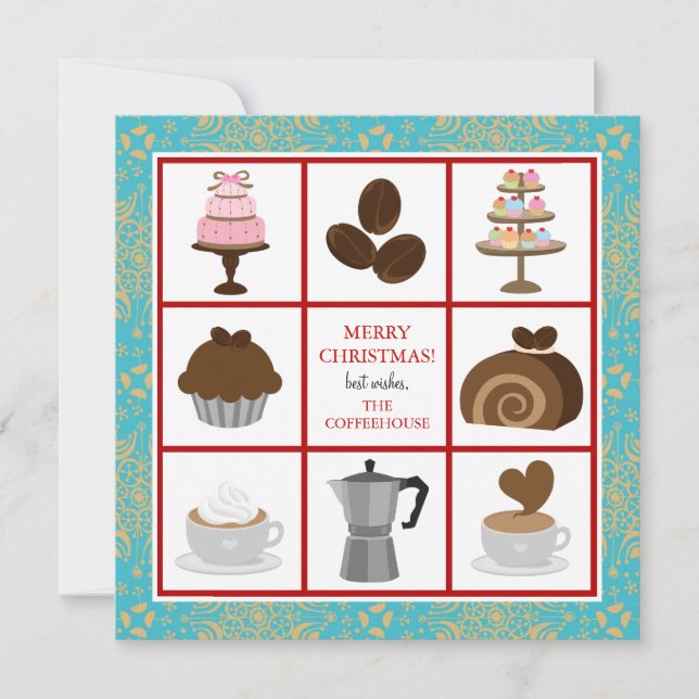 Bakery or Coffeehouse Business Christmas Cards (Front)