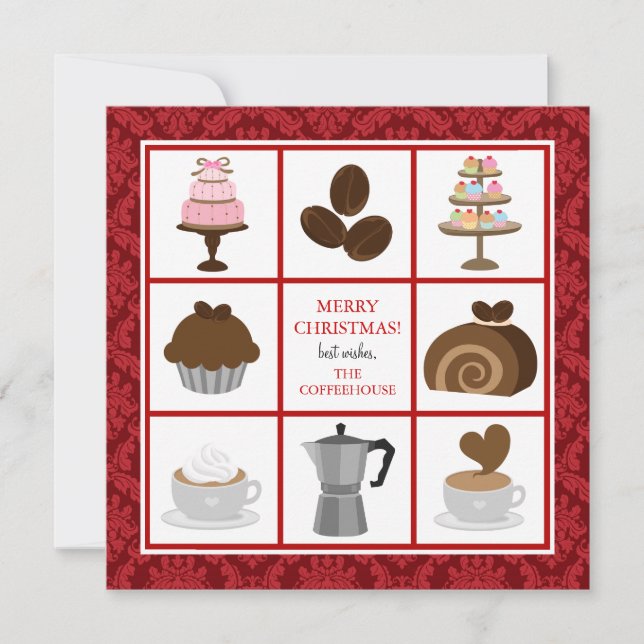 Bakery or Coffeehouse Business Christmas Cards (Front)