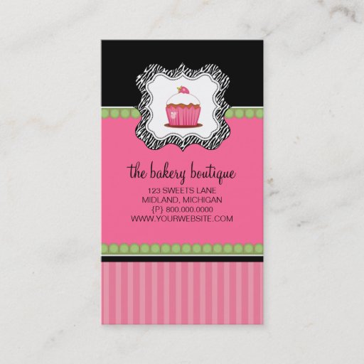 Customizable Bakery or Cupcake Shop Business Cards