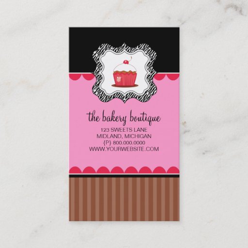 Customizable Bakery or Cupcake Shop Business Cards