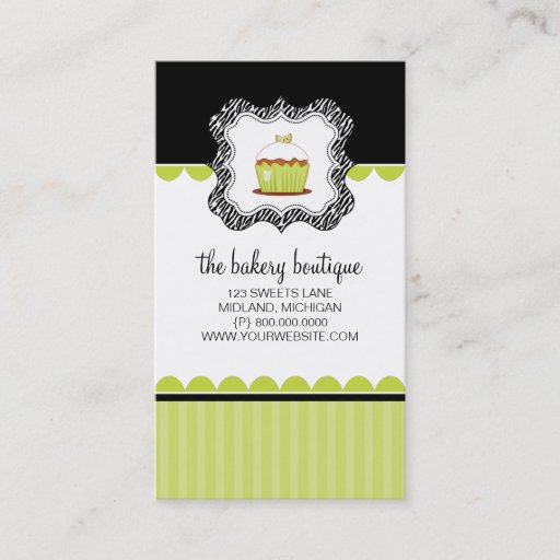 Customizable Bakery or Cupcake Shop Business Cards
